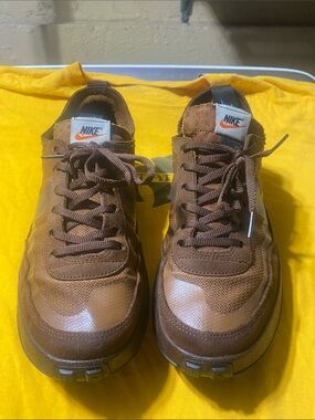 Nike Craft!! Brown Low-Top Sneakers with Orange Swoosh